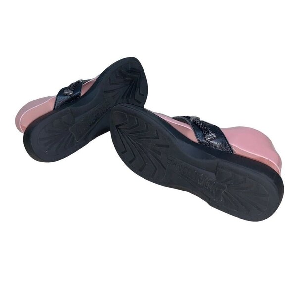 Minnetonka Women's Silverthorne Thong Sandals Size 9 Black Leather Southwestern - Picture 5 of 7